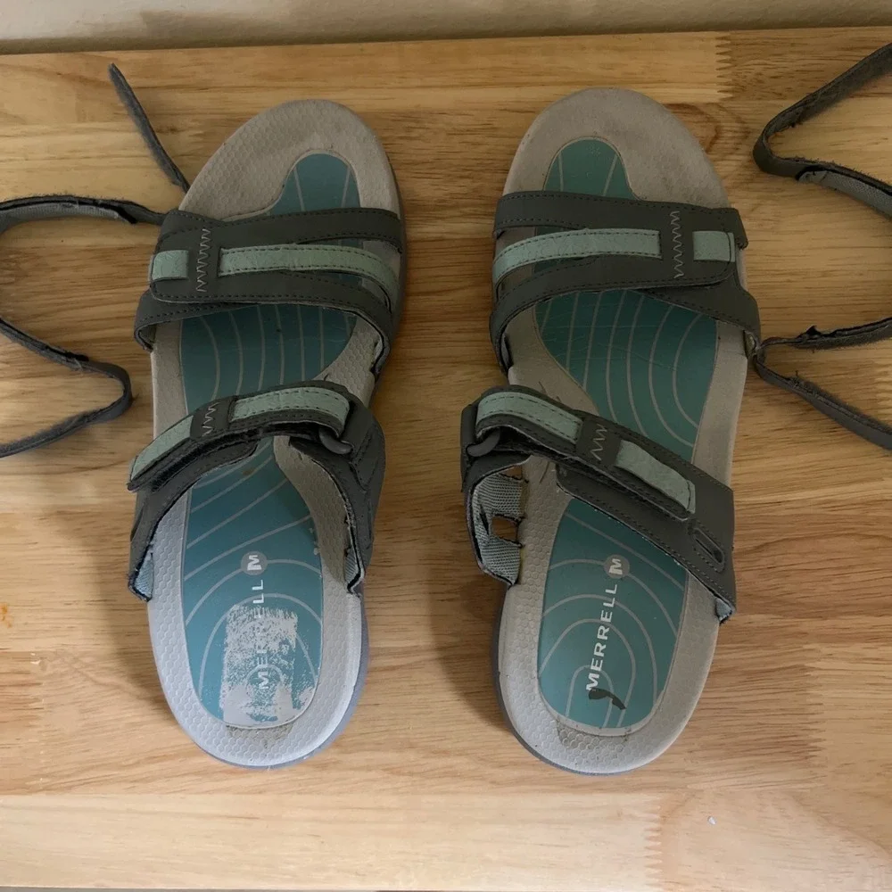 Merrell Sedona Blue Surf Hiking Sandals Womens 6 Grey Teal Sport J343106C